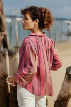 LA PETITE ÉTOILE Blouses & Chemisiers|Blouse Belane Rose Raye