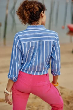 LA PETITE ÉTOILE Blouses & Chemisiers|Chemise Maeve Rayure Bleu