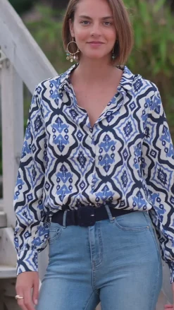 LA PETITE ÉTOILE Blouses & Chemisiers|Chemise Sanda Bleu
