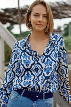LA PETITE ÉTOILE Blouses & Chemisiers|Chemise Sanda Bleu