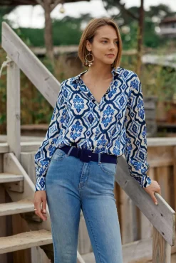 LA PETITE ÉTOILE Blouses & Chemisiers|Chemise Sanda Bleu