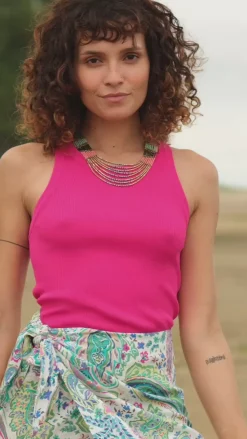 LA PETITE ÉTOILE Tops|Debardeur Juanitta Fushia