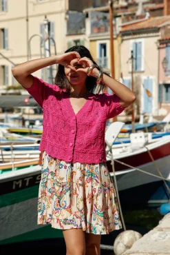 LA PETITE ÉTOILE Mailles|Gilet Rowena Fuchsia