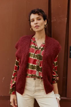 LA PETITE ÉTOILE Mailles|Gilet Sade Framboise
