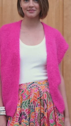 LA PETITE ÉTOILE Mailles|Gilet Sade Rose