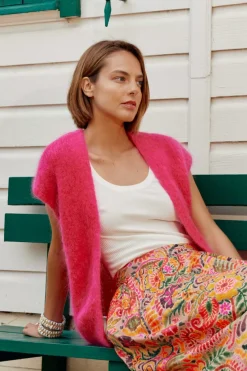 LA PETITE ÉTOILE Mailles|Gilet Sade Rose