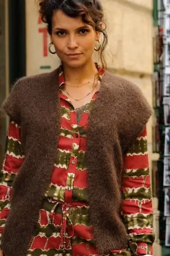 LA PETITE ÉTOILE Mailles|Gilet Sade Marron