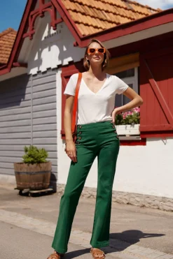 LA PETITE ÉTOILE Pantalons & Jeans|Jeans Paulie Vert