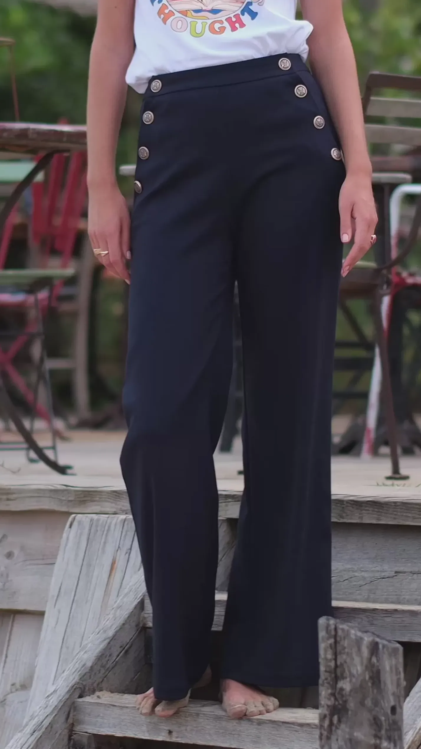 LA PETITE ÉTOILE Pantalons & Jeans|Pantalon Cady Marine