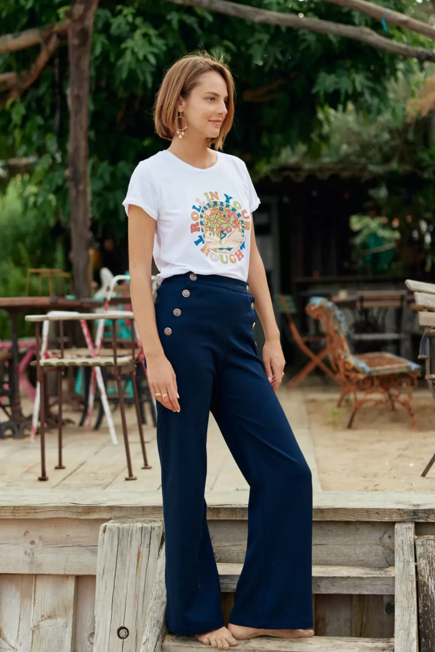 LA PETITE ÉTOILE Pantalons & Jeans|Pantalon Cady Marine