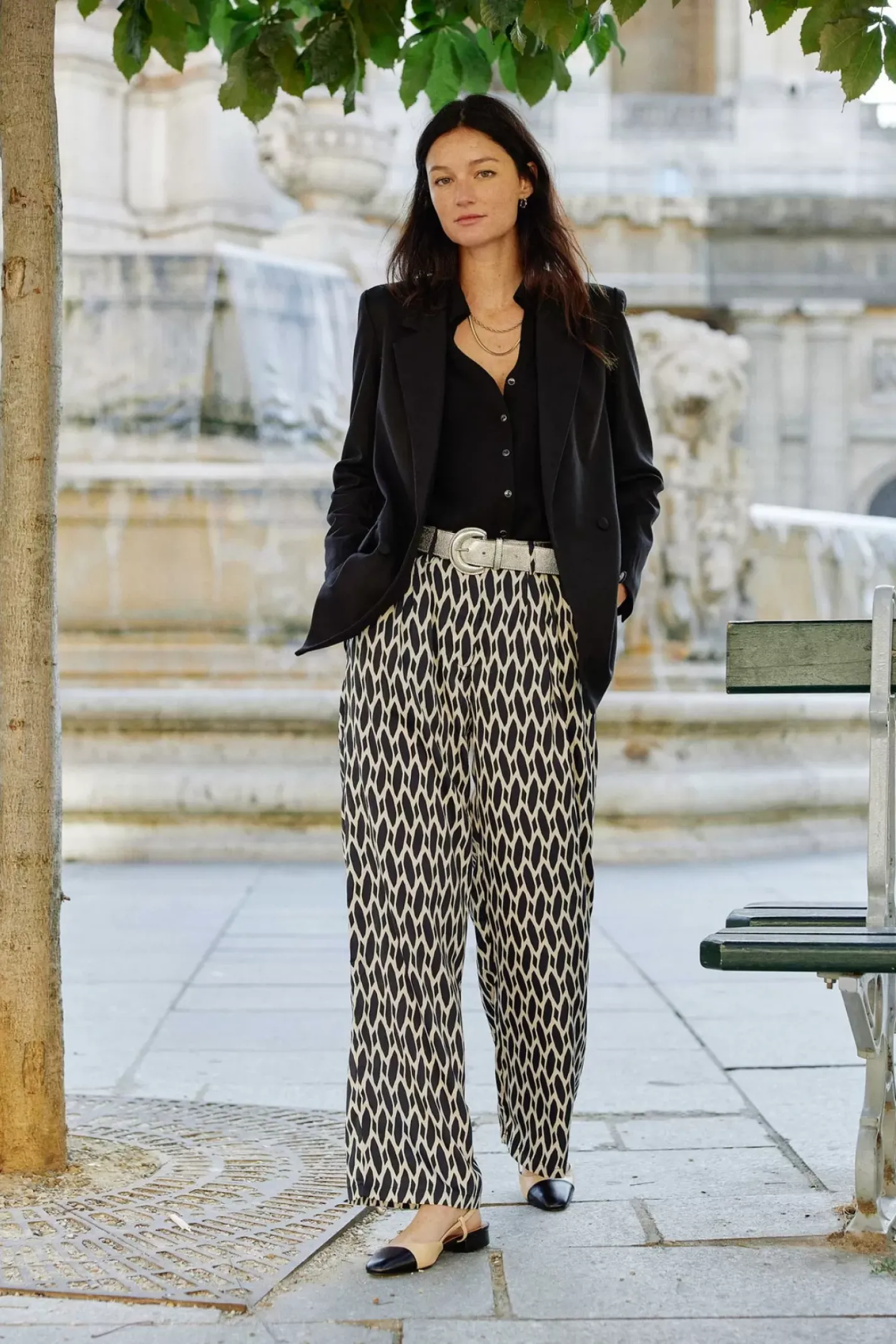 LA PETITE ÉTOILE Pantalons & Jeans|Pantalon Fernano Ecru/Noir