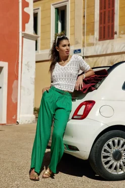 LA PETITE ÉTOILE Pantalons & Jeans|Pantalon Hilda Vert