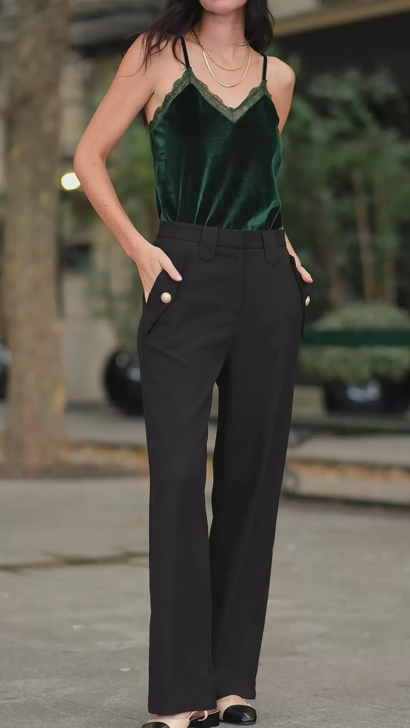 LA PETITE ÉTOILE Pantalons & Jeans|Pantalon Riel Noir