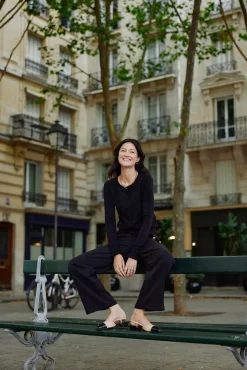 LA PETITE ÉTOILE Pantalons & Jeans|Pantalon Riel Noir