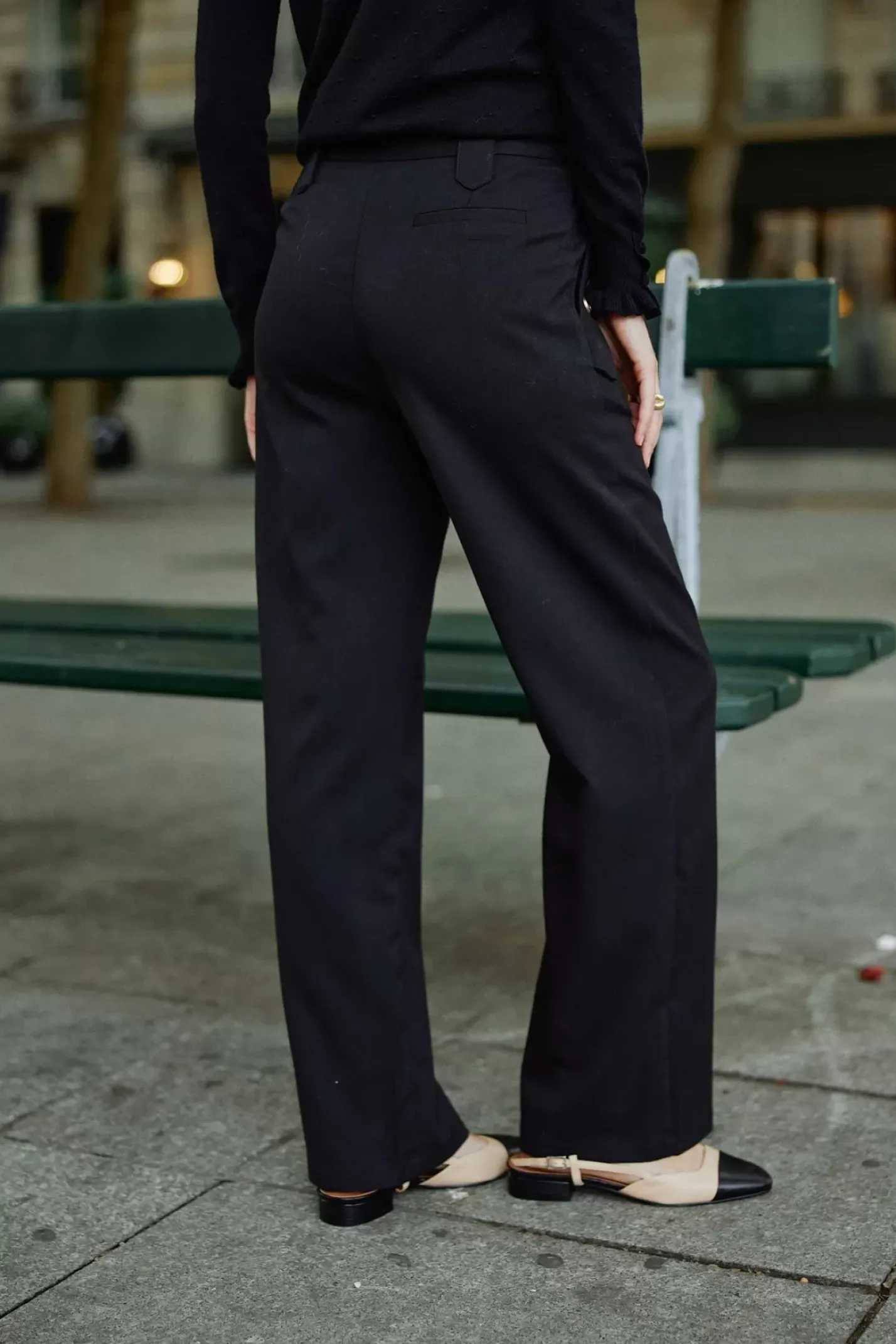 LA PETITE ÉTOILE Pantalons & Jeans|Pantalon Riel Noir