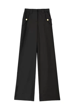 LA PETITE ÉTOILE Pantalons & Jeans|Pantalon Riel Noir