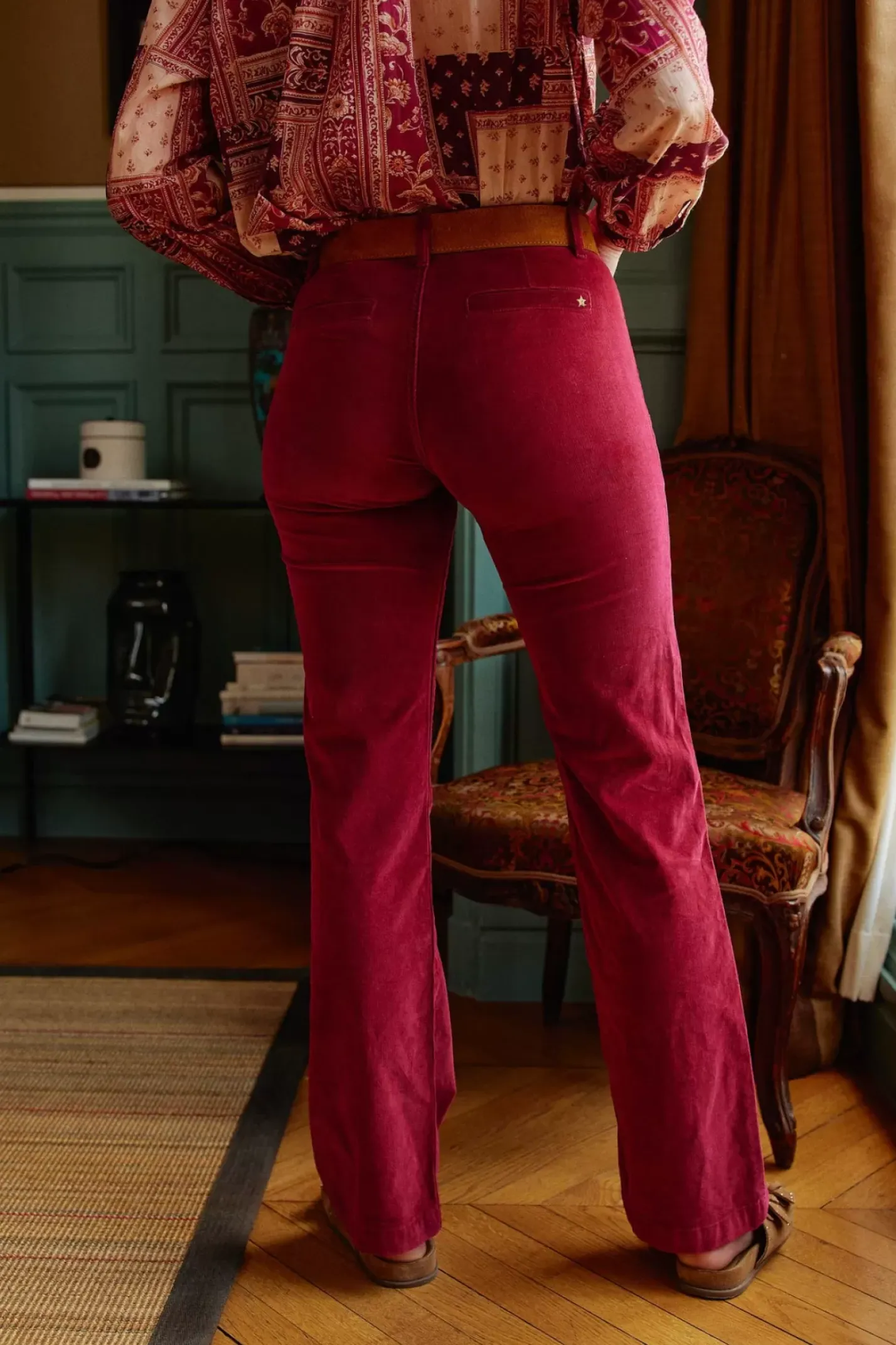 LA PETITE ÉTOILE Pantalons & Jeans|Pantalon Sonny Velours Framboise
