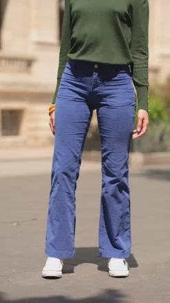 LA PETITE ÉTOILE Pantalons & Jeans|Pantalon Sonny Velours Bleu