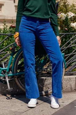 LA PETITE ÉTOILE Pantalons & Jeans|Pantalon Sonny Velours Bleu