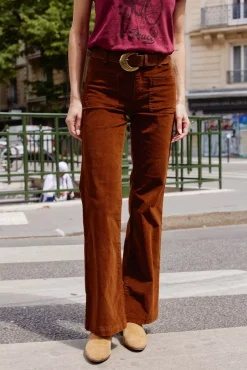 LA PETITE ÉTOILE Pantalons & Jeans|Pantalon Sonny Velours Marron