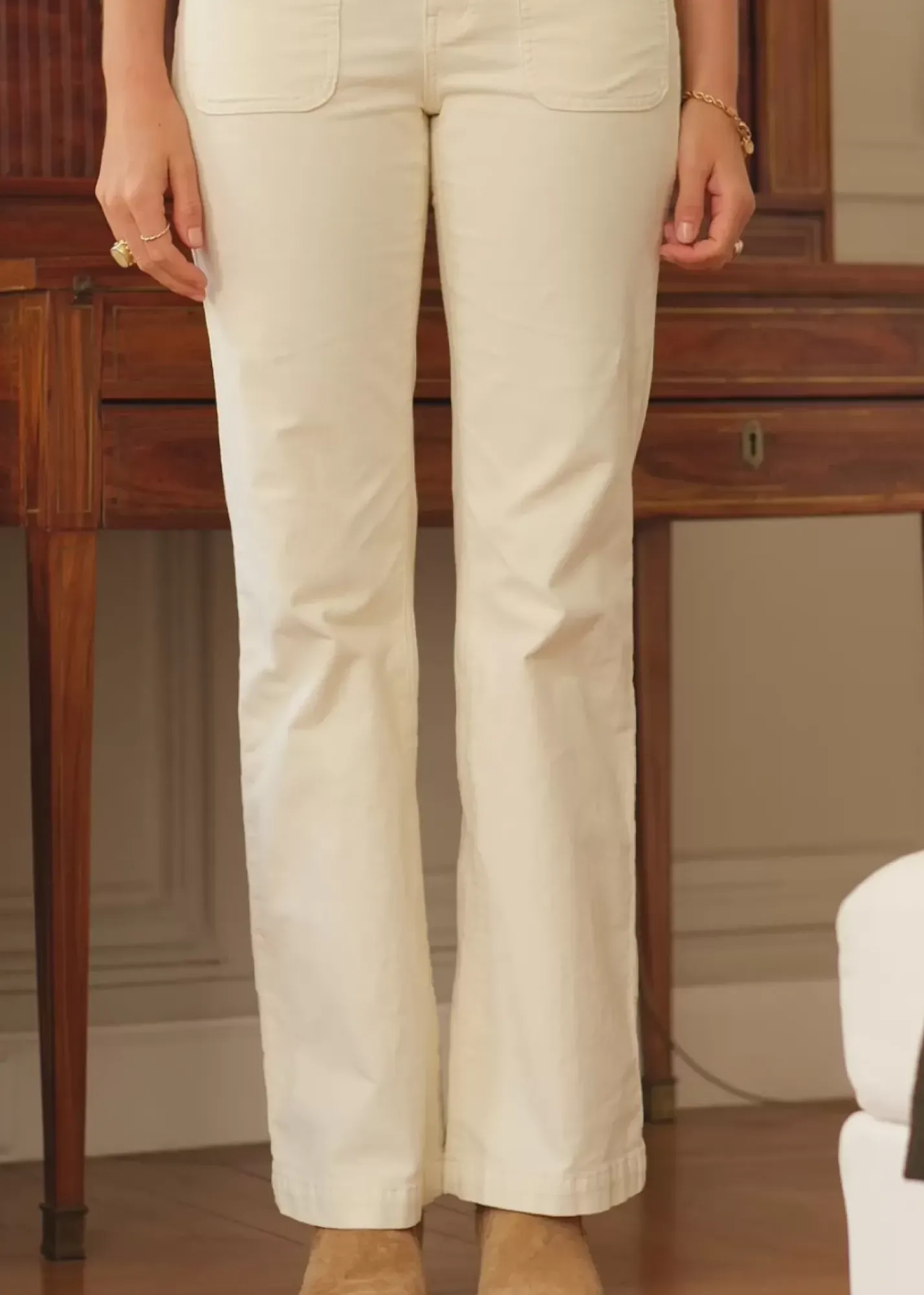 LA PETITE ÉTOILE Pantalons & Jeans|Pantalon Sonny Velours Ecru