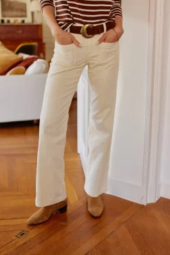 LA PETITE ÉTOILE Pantalons & Jeans|Pantalon Sonny Velours Ecru