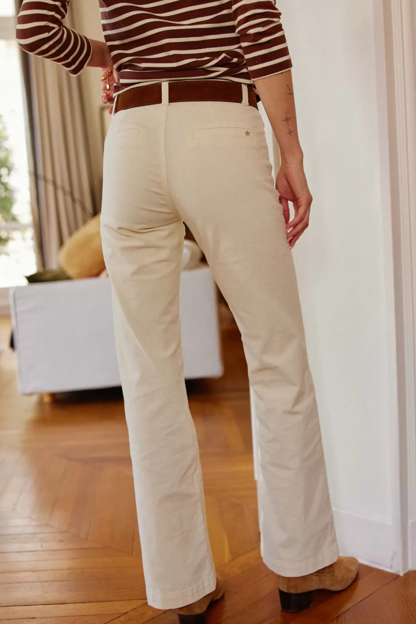 LA PETITE ÉTOILE Pantalons & Jeans|Pantalon Sonny Velours Ecru