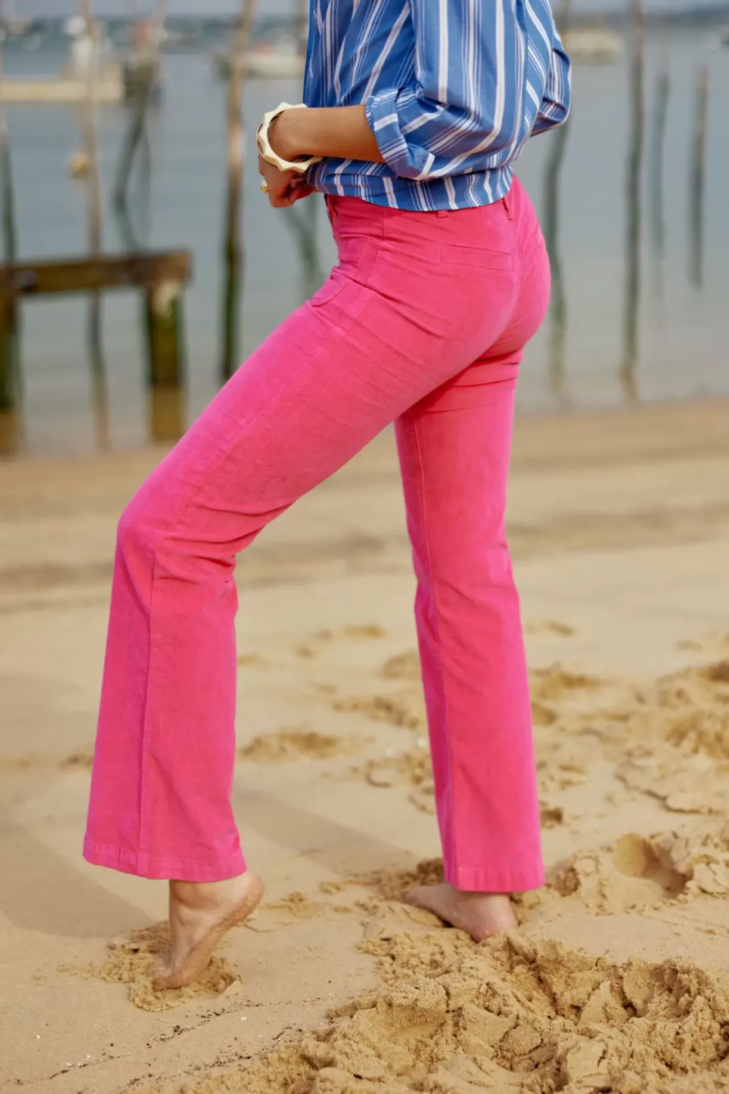 LA PETITE ÉTOILE Pantalons & Jeans|Pantalon Sonny Velours Rose