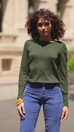 LA PETITE ÉTOILE Mailles|Pull Beatrice Vert Anglais