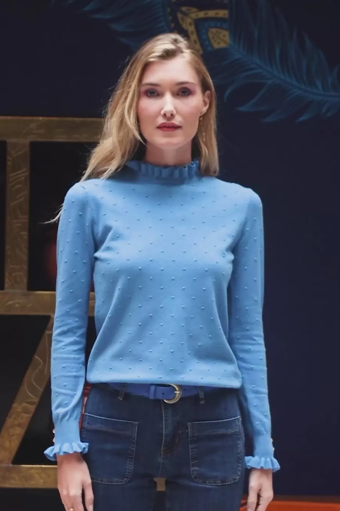 LA PETITE ÉTOILE Mailles|Pull Solferinos Bleu
