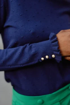 LA PETITE ÉTOILE Mailles|Pull Solferinos Marine