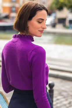 LA PETITE ÉTOILE Mailles|Pull Solferinos Violet