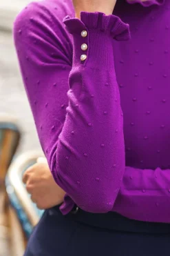 LA PETITE ÉTOILE Mailles|Pull Solferinos Violet