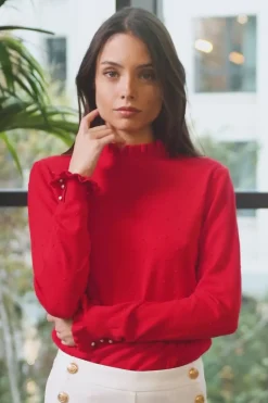 LA PETITE ÉTOILE Mailles|Pull Solferinos Rouge