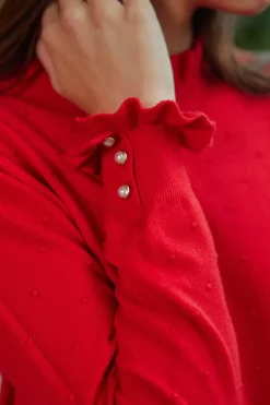 LA PETITE ÉTOILE Mailles|Pull Solferinos Rouge