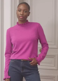LA PETITE ÉTOILE Mailles|Pull Solferinos Fuchsia