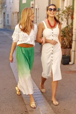 LA PETITE ÉTOILE Robes & Combinaisons|Robe Midi Skylar Blanc