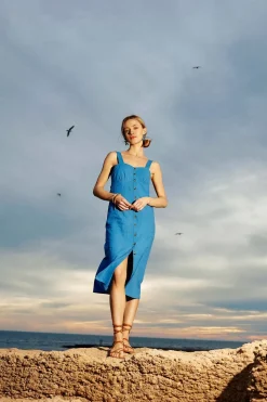 LA PETITE ÉTOILE Robes & Combinaisons|Robe Midi Skylar Bleu