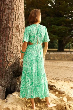 LA PETITE ÉTOILE Robes & Combinaisons|Robe Nemaa Vert/Ecru
