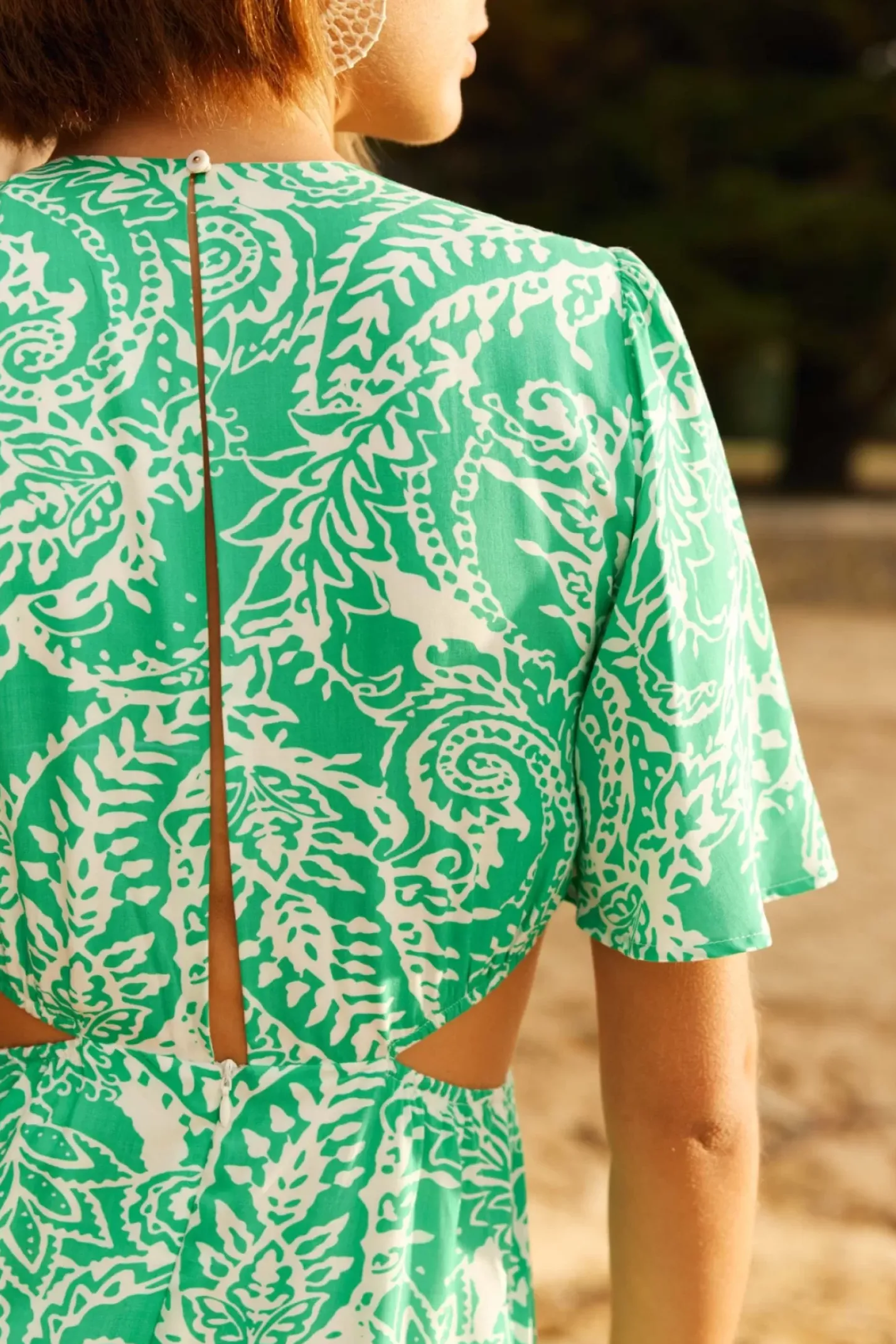 LA PETITE ÉTOILE Robes & Combinaisons|Robe Nemaa Vert/Ecru