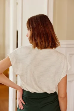 LA PETITE ÉTOILE Tops|T-Shirt Bosco Raye Lurex