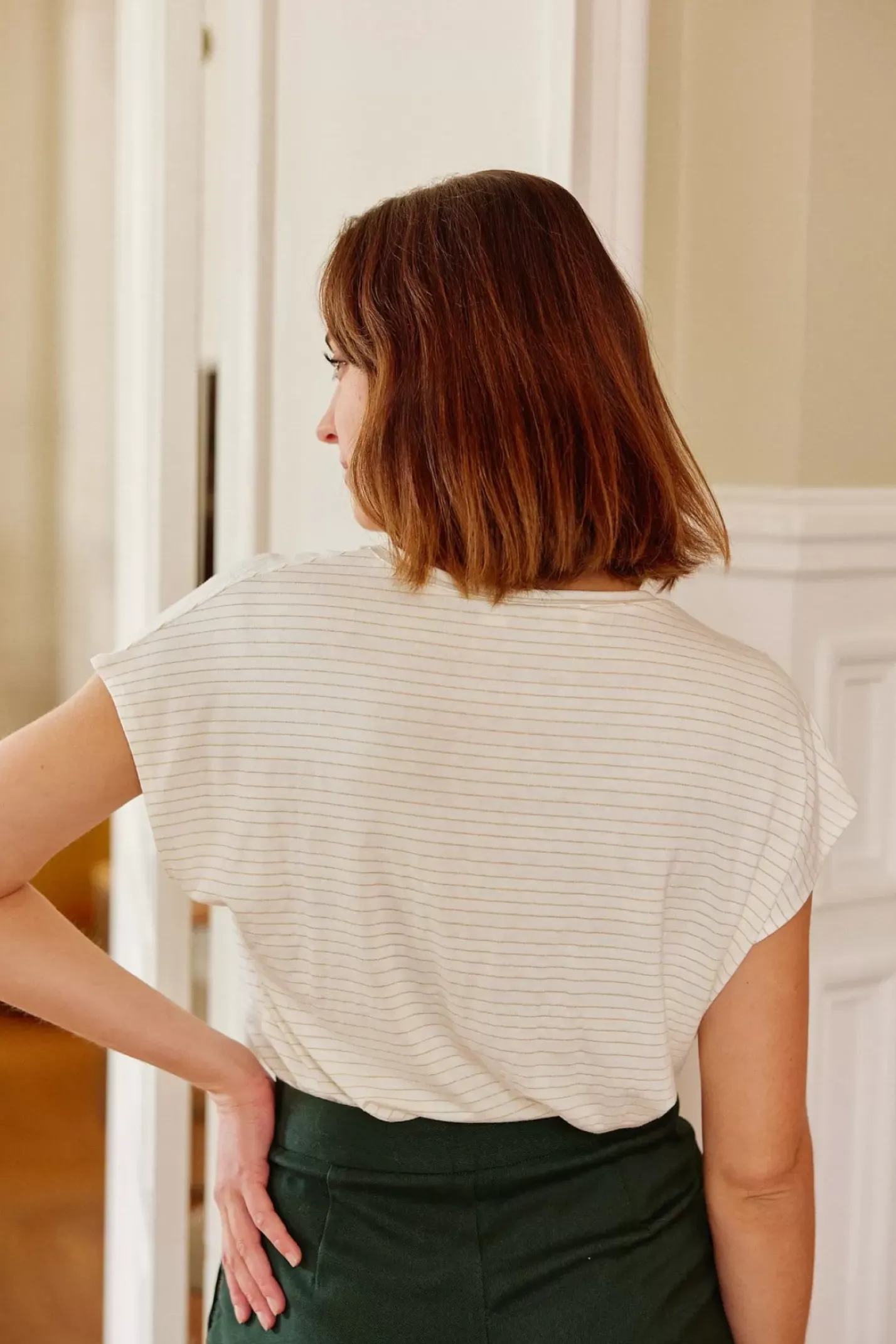 LA PETITE ÉTOILE Tops|T-Shirt Bosco Raye Lurex