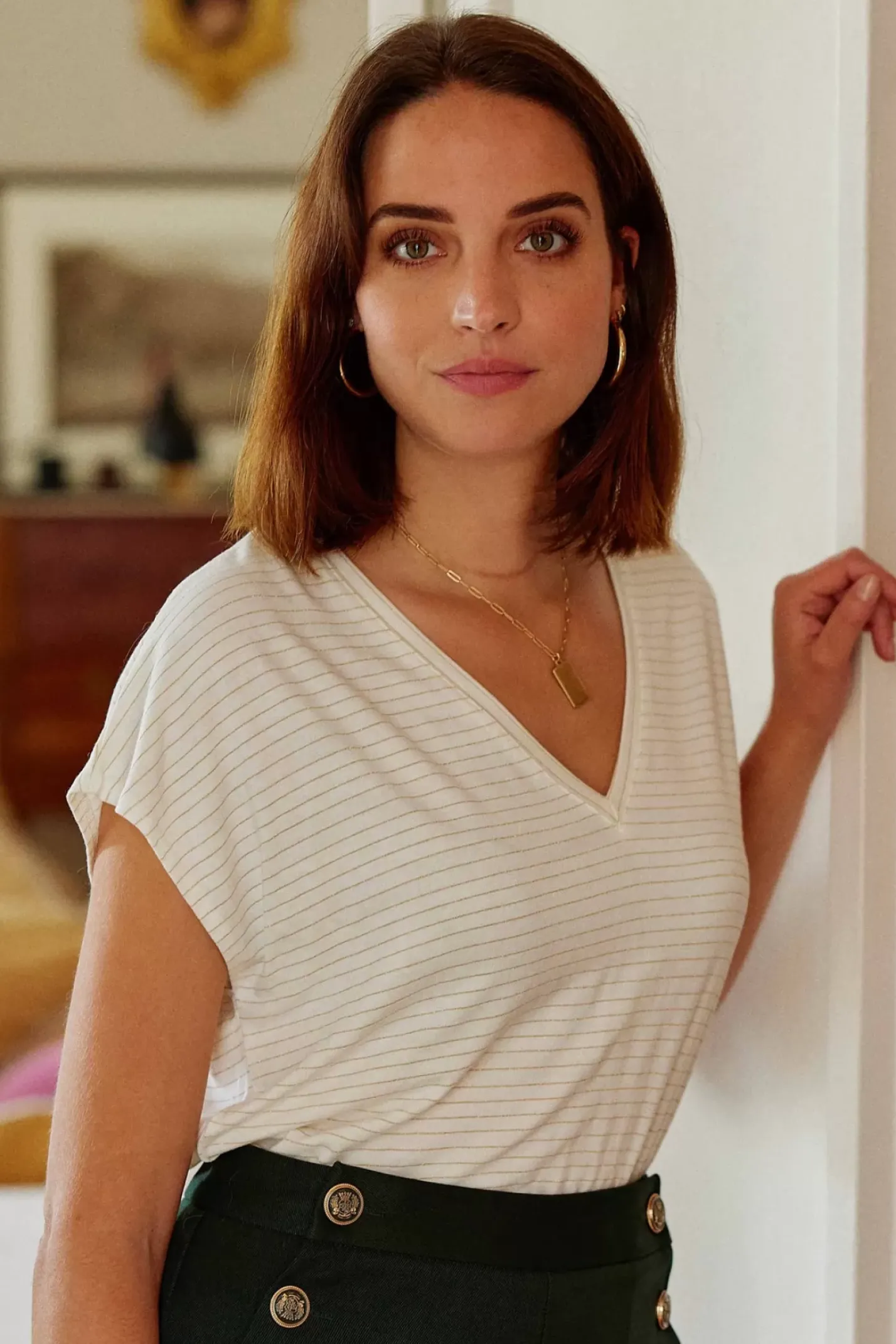 LA PETITE ÉTOILE Tops|T-Shirt Bosco Raye Lurex