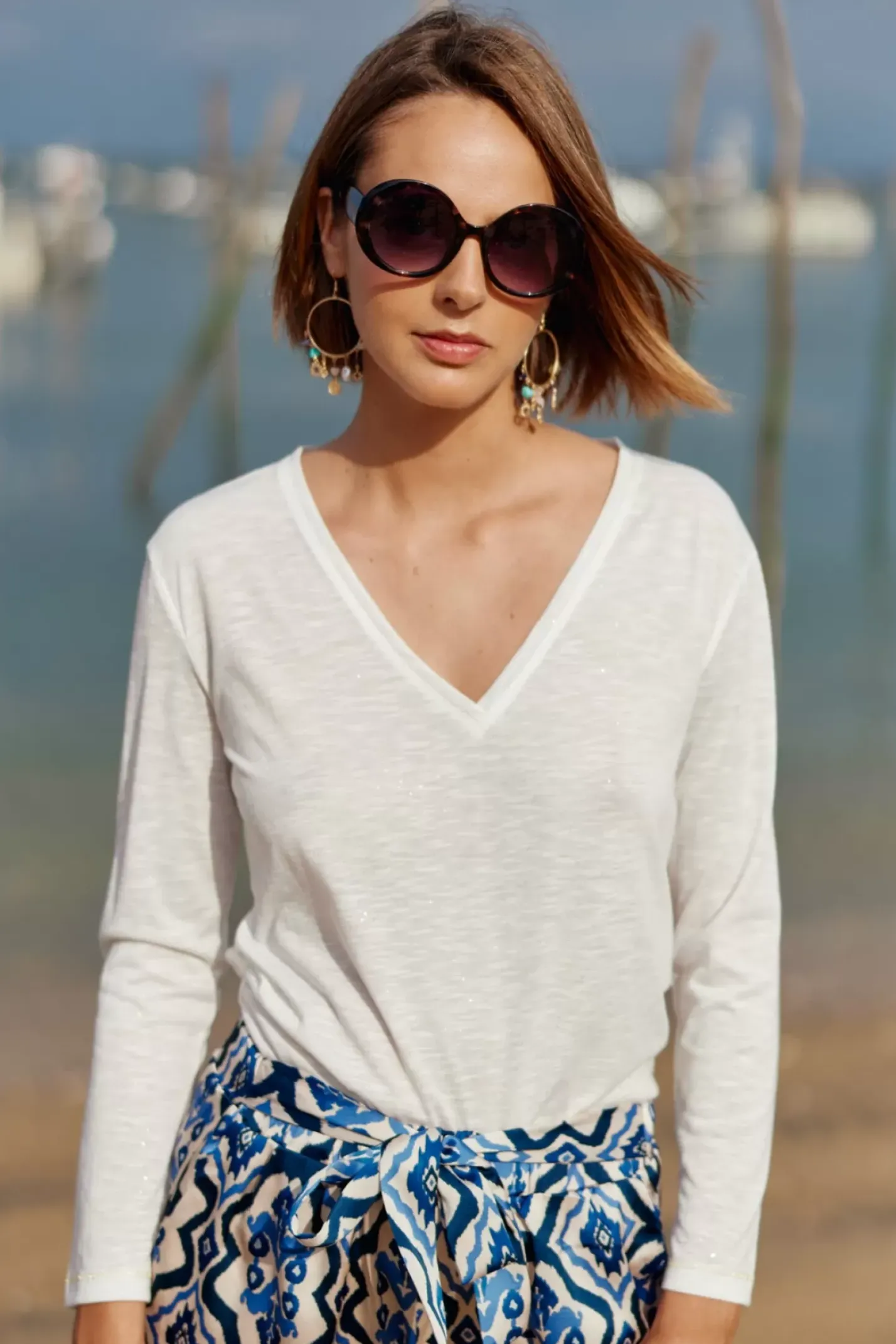 LA PETITE ÉTOILE Tops|T-Shirt Calliopy Ecru