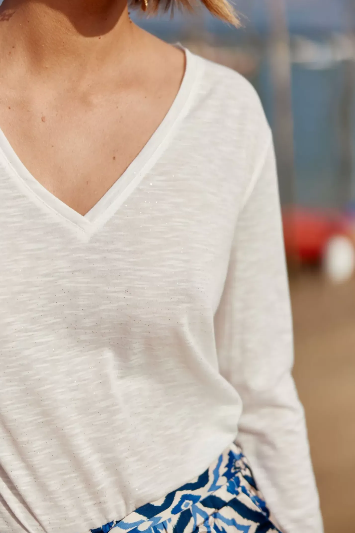 LA PETITE ÉTOILE Tops|T-Shirt Calliopy Ecru