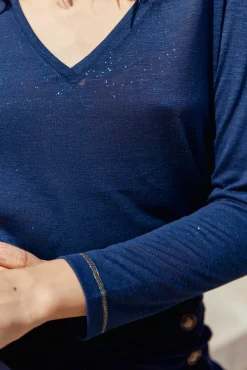 LA PETITE ÉTOILE Tops|T-Shirt Calliopy Marine