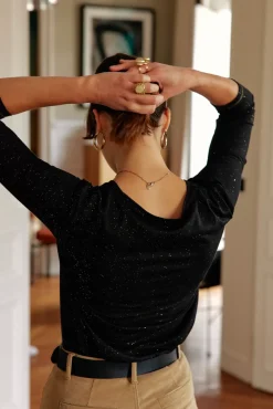 LA PETITE ÉTOILE Tops|T-Shirt Calliopy Noir