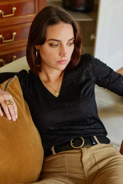 LA PETITE ÉTOILE Tops|T-Shirt Calliopy Noir