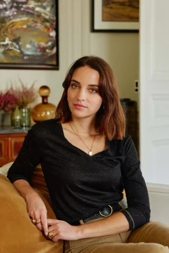 LA PETITE ÉTOILE Tops|T-Shirt Calliopy Noir