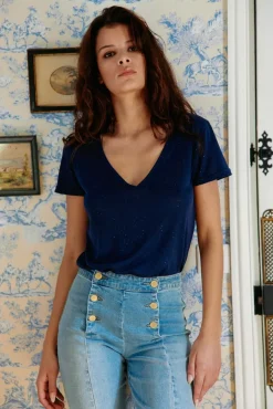 LA PETITE ÉTOILE Tops|T-Shirt Elvie Marine